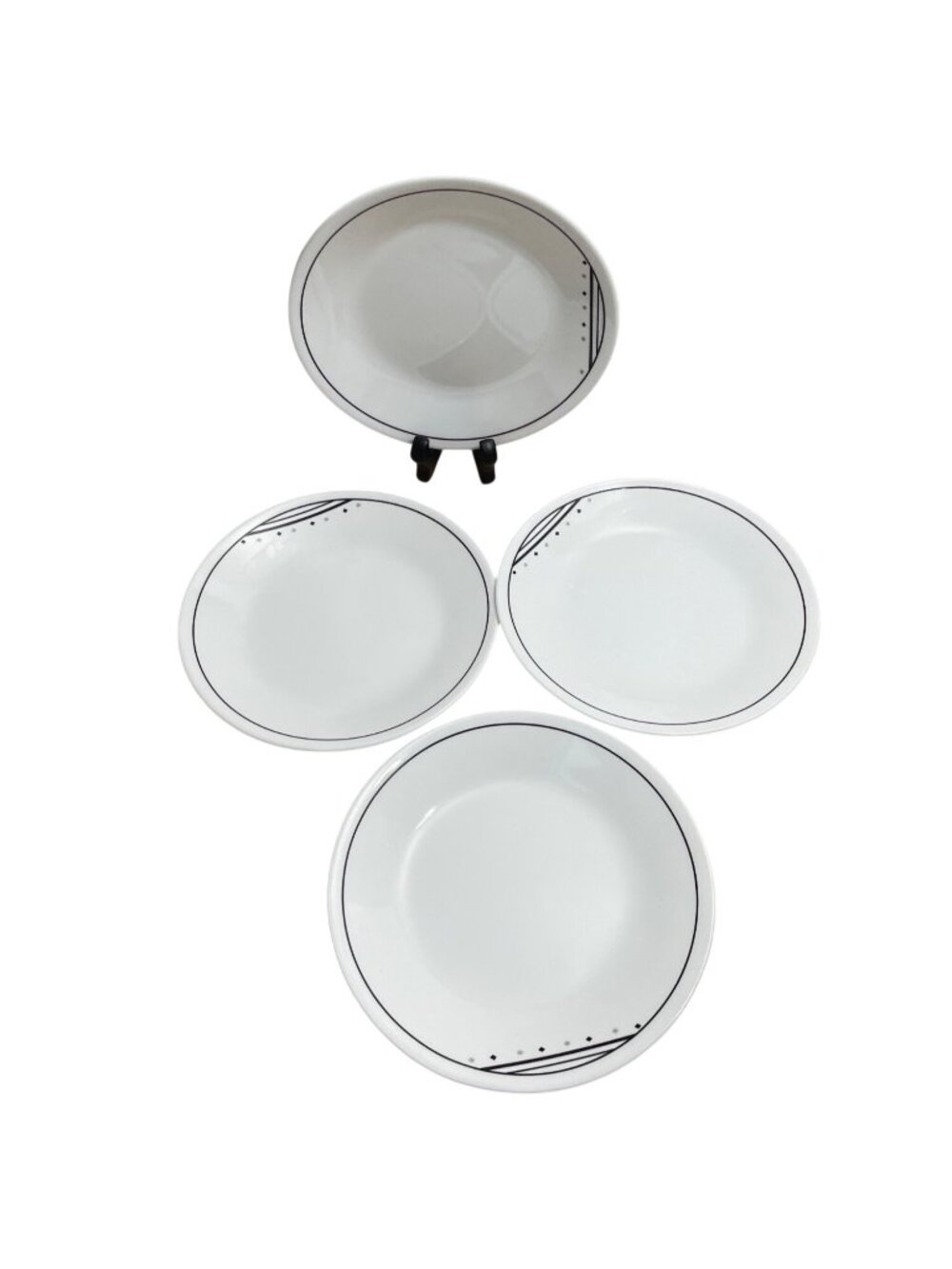 Corelle Fusion Black and Charcoal Gray Bread & Butter Appetizer Plates Set Of 4